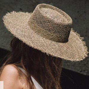 Lack of color straw boater hat